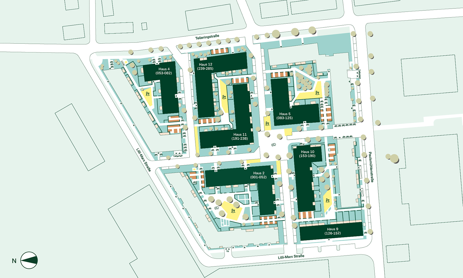 Lageplan im Quartier Paulshöfe