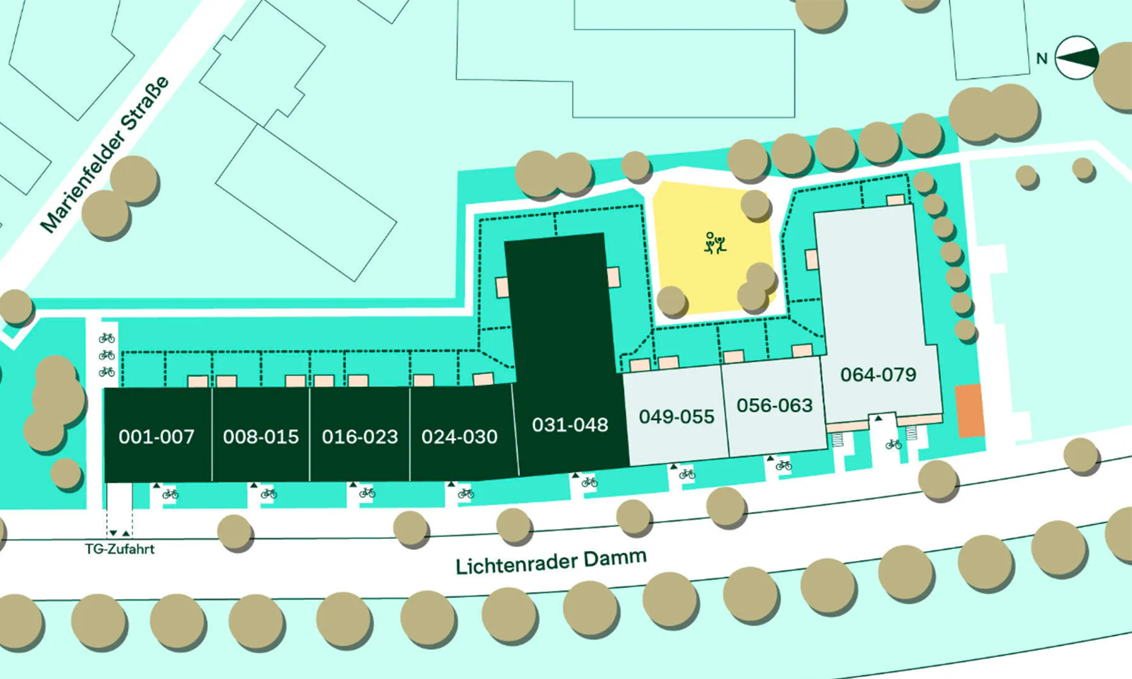 Lage der Eigentumswohnungen im Quartier