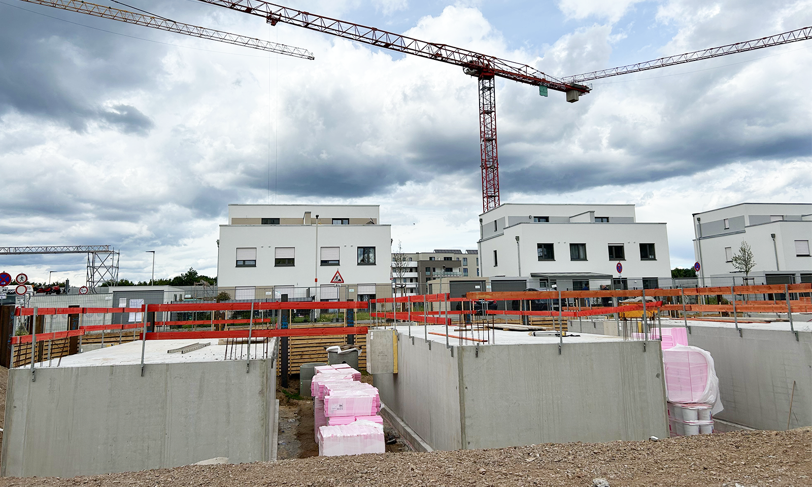 Baustellenbild Römerquartier 3 Reihenhäuser