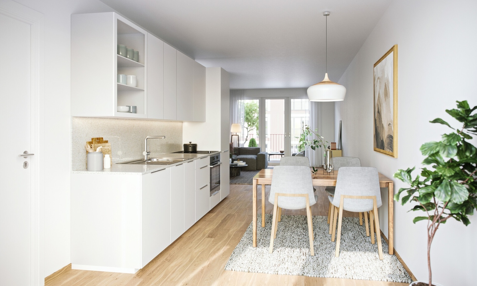 Offene Wohnküche lädt zum gemeinsamen Kochen ein