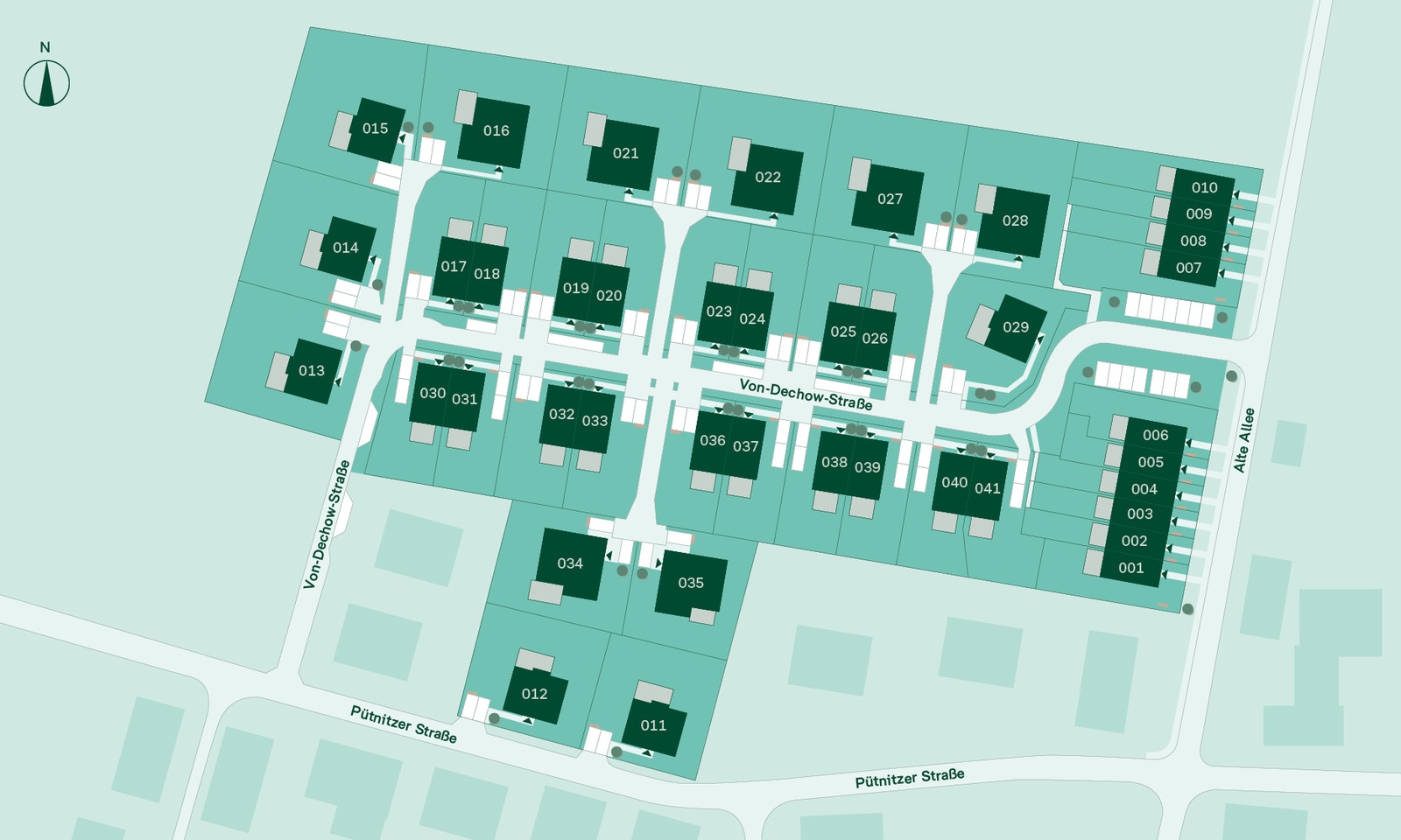 Der Lageplan des Neubauquartiers Pütnitzwiese