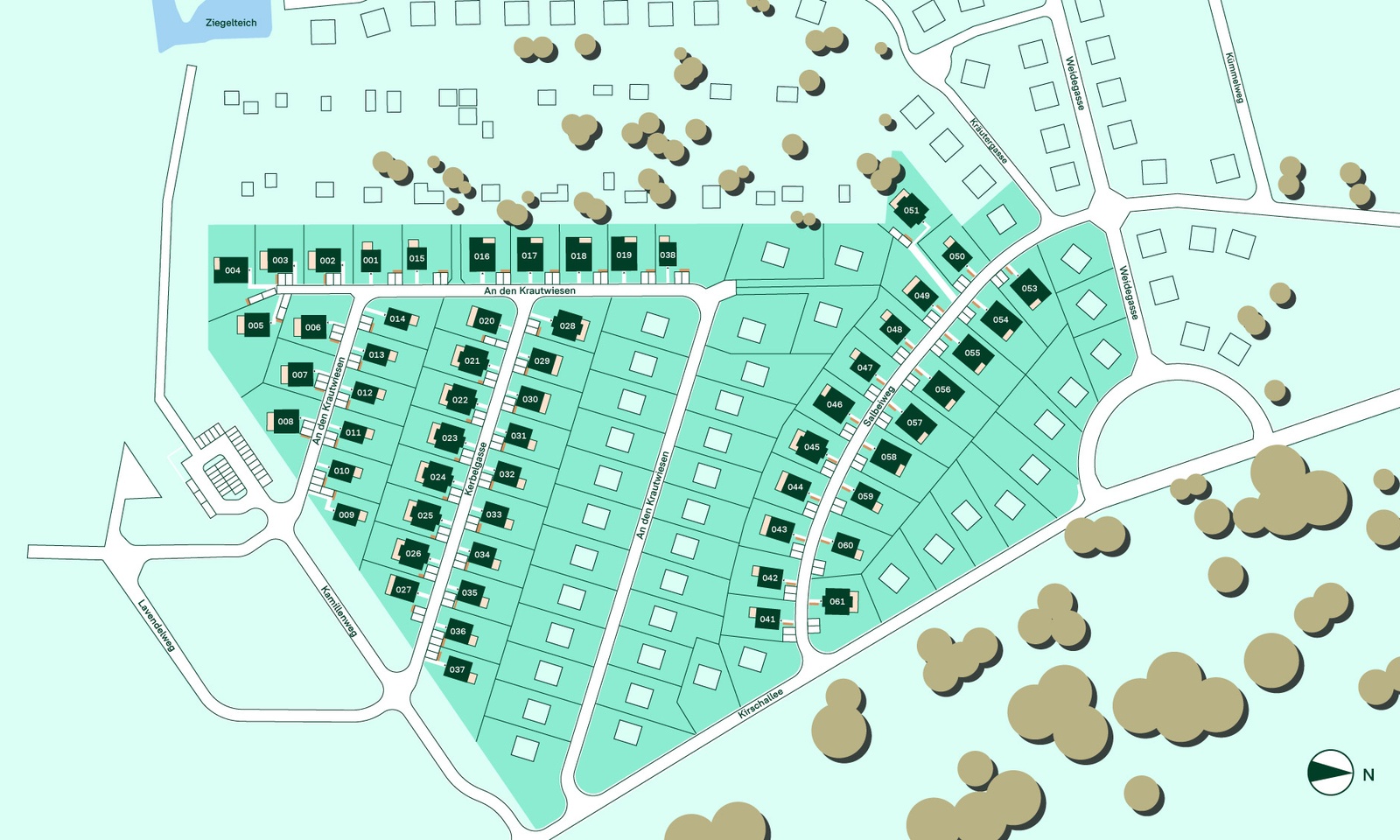 Der Lageplan unseres Wohnquartier Tresenwaldbogen in Machern