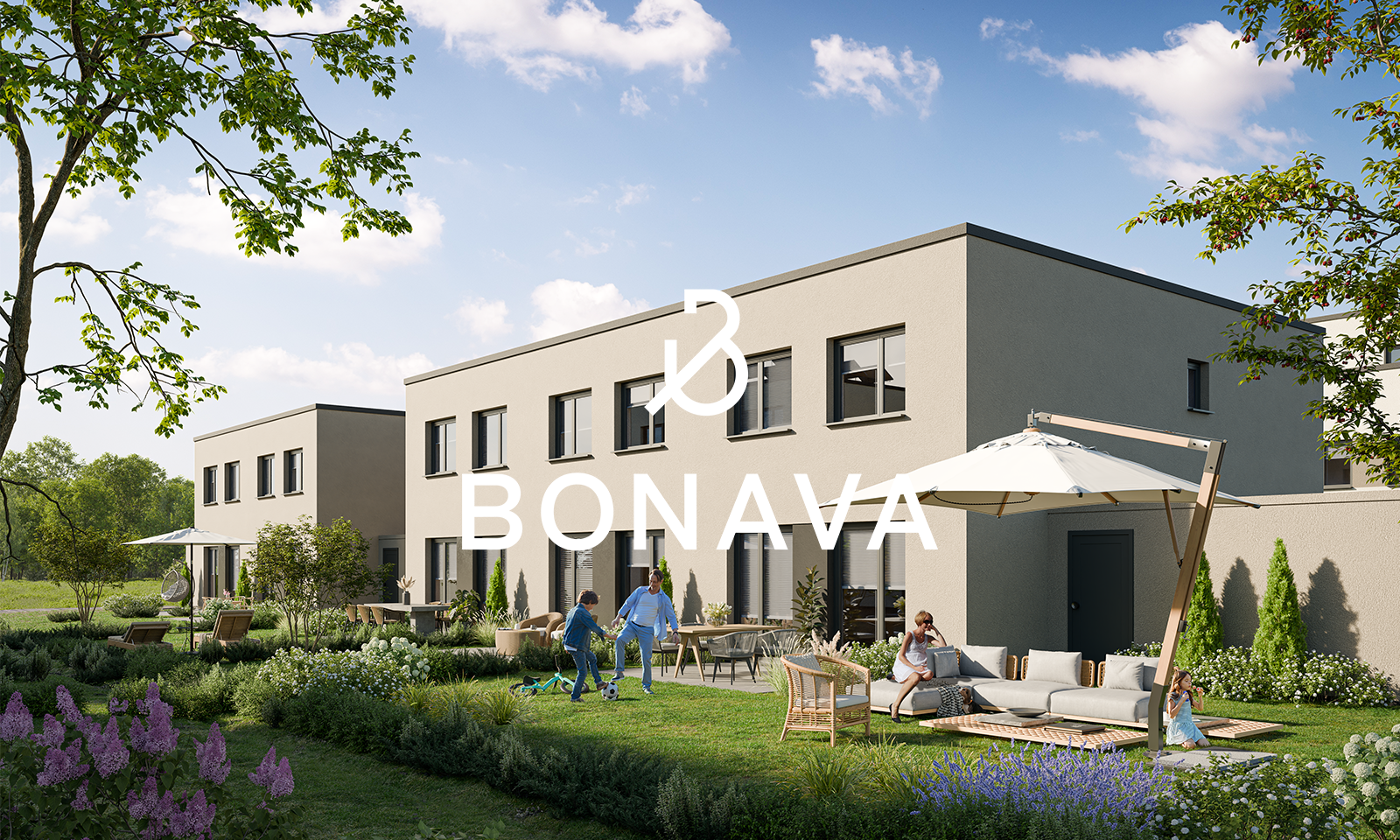 Energieeffiziente Reihenhäuser mit eigener Garage und Terrasse in Südausrichtung