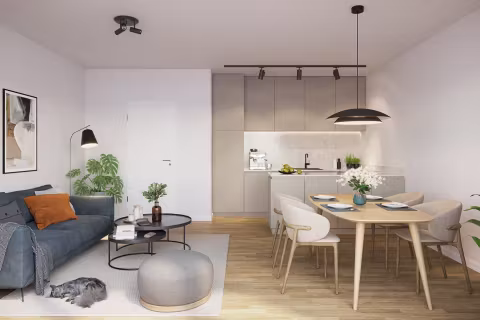 Innenvisualisierung Wohnzimmer 3 Zimmer
