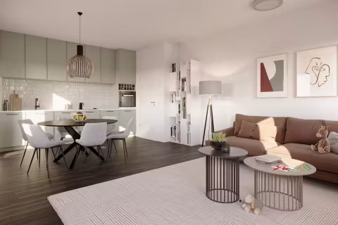 Innenvisualisierung Wohnzimmer 5 Zimmer