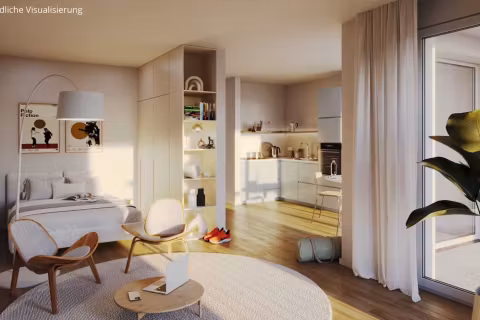 Wohnen_Schlafen_Kochen 1 Zimmer Wohnung