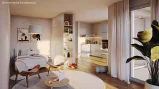 Wohnen_Schlafen_Kochen 1 Zimmer Wohnung